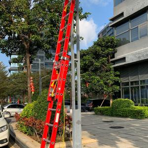 Strong Insulation Ladder FRP Red Fiberglass Telescopic Extension Ladder Lifting Ladder Wireman Electrician Use Ladder